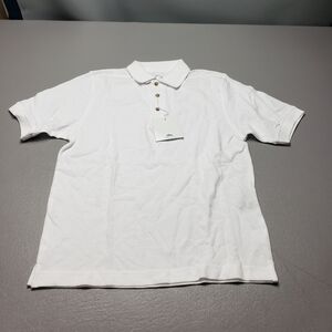 New tri-mountain boys size 6-8 white polo collar short sleeve shirt